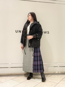 「WOOLRICH（ウールリッチ）のアイテム（その他アウター）」を使った、矢作（yahagi）さん（レディース・158cm）の秋コーディネート
