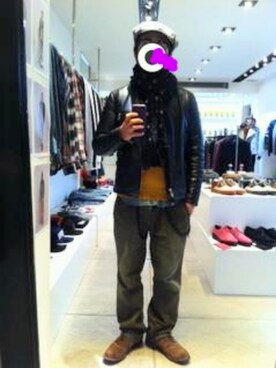 「PHENOMENON（フェノメノン）のアイテム（パンツ）」を使った、Rickyさん（メンズ・165cm）の冬コーディネート