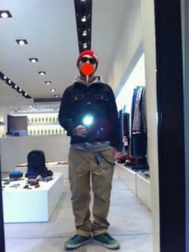 「HBNS（ハバノス）のアイテム」を使った、Rickyさん（メンズ・165cm）の冬コーディネート