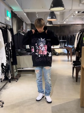 「ROYAL FLASH（ロイヤルフラッシュ）のアイテム（パーカー）」を使った、yama⚽️さん（メンズ・170cm）の春コーディネート
