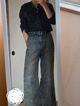 「CLEL（クレイル）の【CLEL】Vintage Design Flare Denim Pants /ヴィンテージデザイン フレアデニムパンツ（デニムパンツ）」を使った、さとうさん（メンズ・169cm）の秋コーディネート