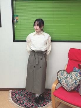 「アイテム（ライダースジャケット）」を使った、小都ミクさん（レディース・157cm）の秋コーディネート