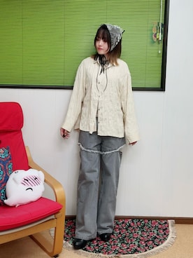 「アイテム（その他ヘアアクセサリー）」を使った、小都ミクさん（レディース・157cm）の夏コーディネート