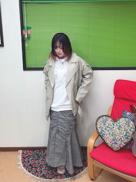 「アイテム（ライダースジャケット）」を使った、小都ミクさん（レディース・157cm）の秋コーディネート