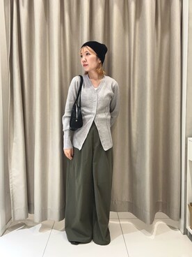 「SENSE OF PLACE by URBAN RESEARCH（センスオブプレイスバイアーバンリサーチ）のパッチワークVネックカーディガン（カーディガン/ボレロ）」を使った、kotominchiさん（レディース・153cm）の秋コーディネート