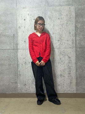 「SMELLY(スメリー)のウェリントンダテメガネ(メガネ、ブラック系)」を使った、kotominchiさん(レディース・153cm)の秋コーディネート