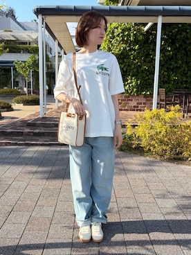 「LACOSTE（ラコステ）のアイテム（バッグ）」を使った、Yuiさん（レディース・165cm）の春コーディネート