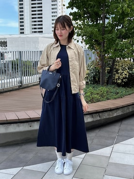 「ラコステ」｜「アイテム（ワンピース/ドレス）」を使った、Yuiさん（レディース・165cm）の夏コーディネート