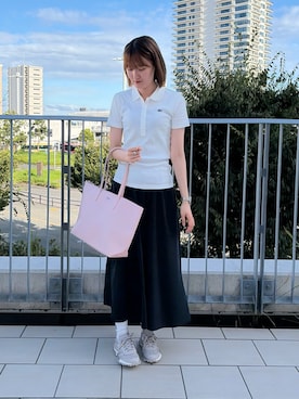「LACOSTE（ラコステ）のアイテム」を使った、Yuiさん（レディース・165cm）の夏コーディネート