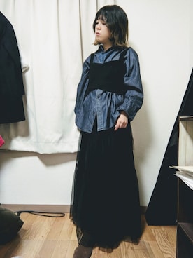 「dazzlin（ダズリン）のアイテム（トップス）」を使った、shioncontrailさん（レディース・152cm）の春コーディネート