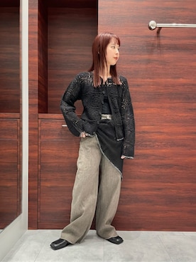 「アイテム（ストール/ショール）」を使った、稲本（inamoto）さん（レディース・160cm）の春コーディネート