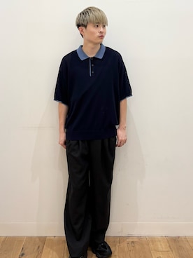 「SENSE OF PLACE by URBAN RESEARCH(センスオブプレイスバイアーバンリサーチ)の『速乾/イージーケア』クイックドライタックワイドパンツ(その他パンツ、ブラック系)」を使った、yukiさん(メンズ・168cm)の春コーディネート