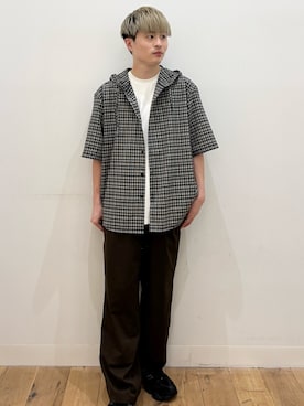 「SENSE OF PLACE by URBAN RESEARCH(センスオブプレイスバイアーバンリサーチ)のコットンスムースショートスリーブ Tシャツ(Tシャツ/カットソー、ホワイト系)」を使った、yukiさん(メンズ・168cm)の春コーディネート