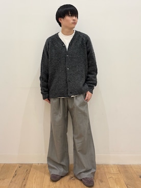 「SENSE OF PLACE by URBAN RESEARCH（センスオブプレイスバイアーバンリサーチ）のウールタッチストライプワイドフレアパンツ（その他パンツ）」を使った、yukiさん（メンズ・168cm）の秋コーディネート