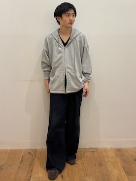 「SENSE OF PLACE by URBAN RESEARCH(センスオブプレイスバイアーバンリサーチ)のヴィンテージライクデニムワイドパンツ(デニムパンツ、ブルー系)」を使った、yukiさん(メンズ・168cm)の秋コーディネート