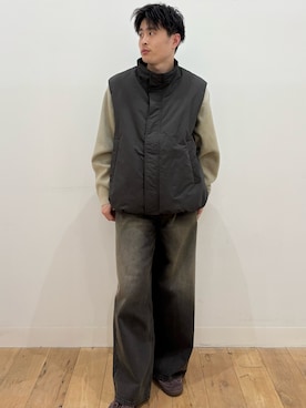 「アイテム（ダウンベスト）」を使った、yukiさん（メンズ・168cm）の秋コーディネート