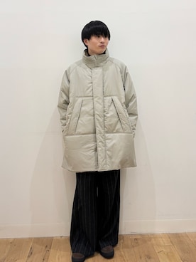 「SENSE OF PLACE by URBAN RESEARCH（センスオブプレイスバイアーバンリサーチ）のウールタッチストライプワイドフレアパンツ（その他パンツ）」を使った、yukiさん（メンズ・168cm）の秋コーディネート