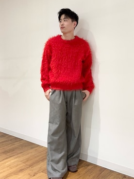 「SENSE OF PLACE by URBAN RESEARCH（センスオブプレイスバイアーバンリサーチ）のウールタッチストライプワイドフレアパンツ（その他パンツ）」を使った、yukiさん（メンズ・168cm）の秋コーディネート