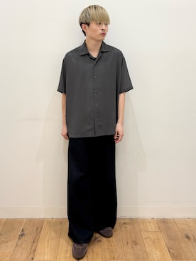 「SENSE OF PLACE by URBAN RESEARCH(センスオブプレイスバイアーバンリサーチ)の『一部WEB限定カラー』『ユニセックス』ヴィンテージライクデニムワイドパンツ(デニムパンツ、ブラック系)」を使った、yukiさん(メンズ・168cm)の夏コーディネート