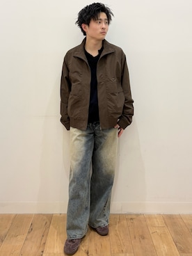「SENSE OF PLACE by URBAN RESEARCH（センスオブプレイスバイアーバンリサーチ）のリップストップナイロンブルゾン（ブルゾン、ブラウン系）」を使った、yukiさん（メンズ・168cm）の春コーディネート