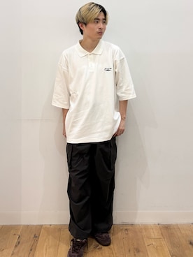 「SENSE OF PLACE by URBAN RESEARCH(センスオブプレイスバイアーバンリサーチ)の『別注』Converse×SENSE OF PLACE JACK PURCELLポロシャツ(ポロシャツ、ホワイト系)」を使った、yukiさん(メンズ・168cm)の夏コーディネート