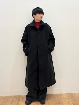 「SENSE OF PLACE by URBAN RESEARCH（センスオブプレイスバイアーバンリサーチ）のウールタッチストライプワイドフレアパンツ（その他パンツ）」を使った、yukiさん（メンズ・168cm）の秋コーディネート