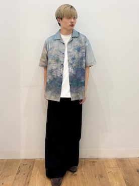 「SENSE OF PLACE by URBAN RESEARCH(センスオブプレイスバイアーバンリサーチ)の『別注』The Met×SENSE OF PLACE ショートスリーブ シャツ(モネ)(シャツ/ブラウス、ピンク系)」を使った、yukiさん(メンズ・168cm)の夏コーディネート