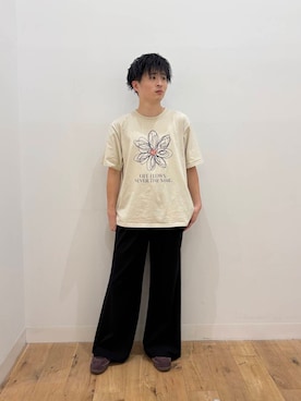 「アイテム（スラックス）」を使った、yukiさん（メンズ・168cm）の夏コーディネート