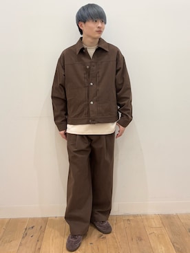 「SENSE OF PLACE by URBAN RESEARCH（センスオブプレイスバイアーバンリサーチ）の『一部WEB限定カラー』『接触冷感/速乾』シシュウダンボールポンチショートスリーブTシャツ（Tシャツ/カットソー、ベージュ系）」を使った、yukiさん（メンズ・168cm）の春コーディネート