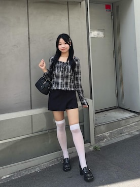 「アイテム（ローファー）」を使った、rikooliveさん（レディース・155cm）の夏コーディネート