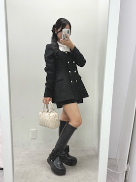 「アイテム（ノーカラージャケット）」を使った、rikooliveさん（レディース・155cm・20代）の秋コーディネート