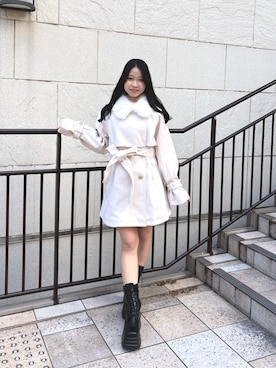 「アイテム（ステンカラーコート）」を使った、rikooliveさん（骨格ナチュラル・レディース・155cm）の秋コーディネート