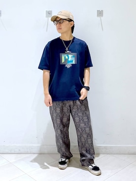 「GLOBAL WORK（グローバルワーク）のアイテム（帽子）」を使った、はやぴーさん（メンズ・162cm）の夏コーディネート