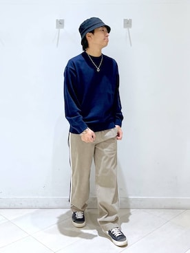 「GLOBAL WORK（グローバルワーク）のクリーンコーデュロイ/トラックパンツ/CLEAN MODE/589312（その他パンツ）」を使った、はやぴーさん（メンズ・162cm）の秋コーディネート