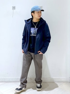 「GLOBAL WORK（グローバルワーク）のアイテム（帽子）」を使った、はやぴーさん（メンズ・162cm）の冬コーディネート