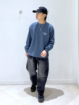 「UNIVERSAL OVERALL（ユニバーサルオーバーオール）のアイテム（帽子）」を使った、はやぴーさん（メンズ・162cm）の冬コーディネート