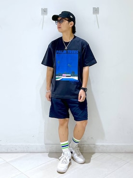 「アイテム（帽子）」を使った、はやぴーさん（メンズ・162cm）の夏コーディネート