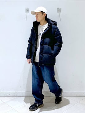 「おでかけ」｜「アイテム（キャップ）」を使った、はやぴーさん（メンズ・162cm）の冬コーディネート