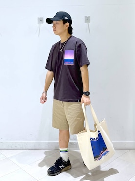 「アイテム（トートバッグ）」を使った、はやぴーさん（メンズ・162cm）の夏コーディネート
