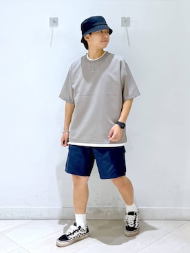 「GLOBAL WORK（グローバルワーク）のアイテム」を使った、はやぴーさん（メンズ・162cm）の夏コーディネート
