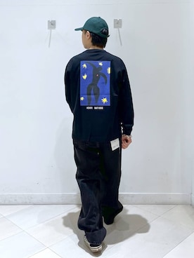 「GLOBAL WORK（グローバルワーク）のGOODデニムバギーパンツ/498388（デニムパンツ）」を使った、はやぴーさん（メンズ・162cm・20代）の秋コーディネート