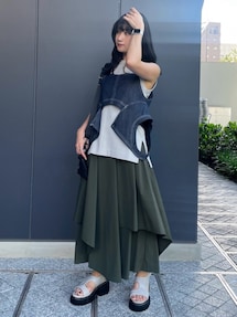 UN3D. パンツ TYPEWRITER ASYMME LAYERED PT / タイプライター