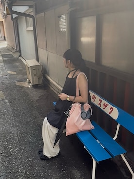 「アイテム（ヘッドフォン/イヤホン）」を使った、椿井紗代さん（レディース・158cm）の秋コーディネート