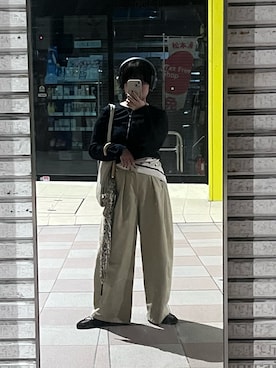 「アイテム（ヘッドフォン/イヤホン）」を使った、椿井紗代さん（レディース・158cm）の秋コーディネート