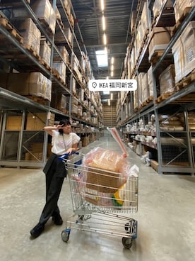 「アイテム（パンツ）」を使った、椿井紗代さん（レディース・158cm・10代）の秋コーディネート