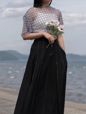 「アイテム（キャミソール）」を使った、椿井紗代さん（レディース・158cm）の秋コーディネート