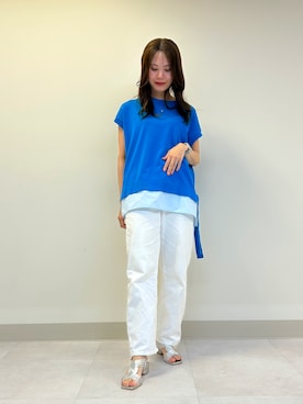 「AZUL by moussy（アズールバイマウジー）のアイテム」を使った、Kannaさん（レディース・157cm）の夏コーディネート