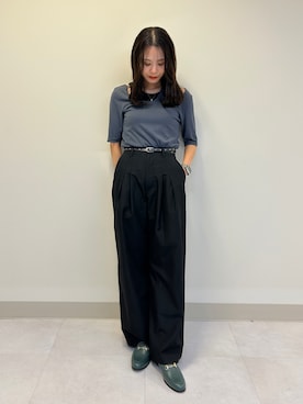 「アイテム（ローファー）」を使った、Kannaさん（レディース・157cm）の夏コーディネート