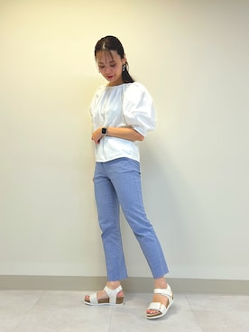 「MAXMARA WEEKEND LINE（マックスマーラウィークエンドライン）のアイテム（パンツ）」を使った、Kannaさん（レディース・157cm）の夏コーディネート