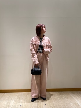 「アイテム（デニムジャケット）」を使った、momokaさん（レディース・150cm）の夏コーディネート